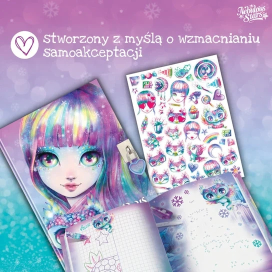 Pamiętnik na kłódkę – z niewidzialnym pisakiem Isadora Nebulous Stars
