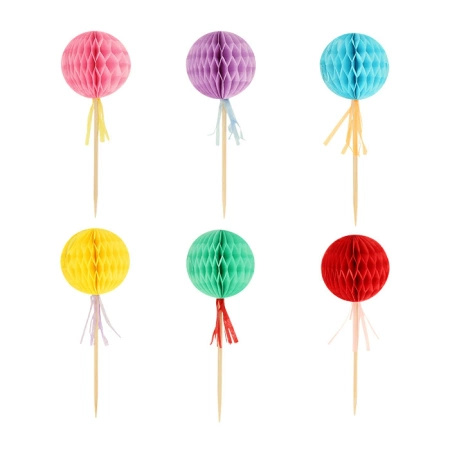 Meri Meri - Zestaw papierowych ozdób do babeczek i ciast, papilotki i pikery 24szt. - Stripe Party