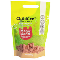 ChildGen, Piasek kinetyczny, 100% NATURALNY SKŁAD, opakowanie re-fill uzupełniające 907g, kolor zielony