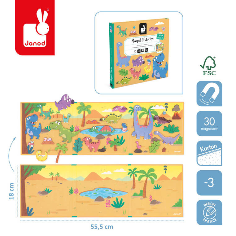 Magnetyczna układanka - dinozaury - magneti'stories