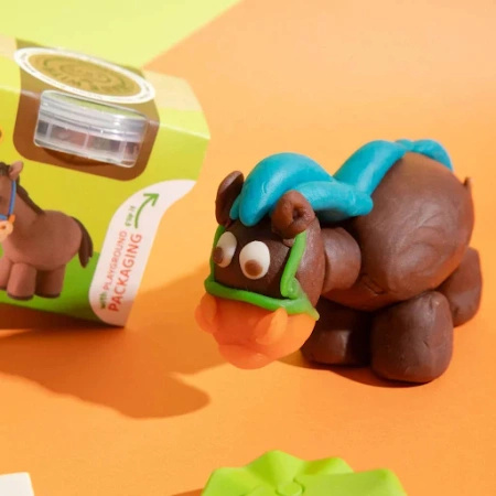 ChildGen, Naturalna ciastolina w słoiczkach - zestaw TRIO: Żółty, Różowy, Pomarańczowy