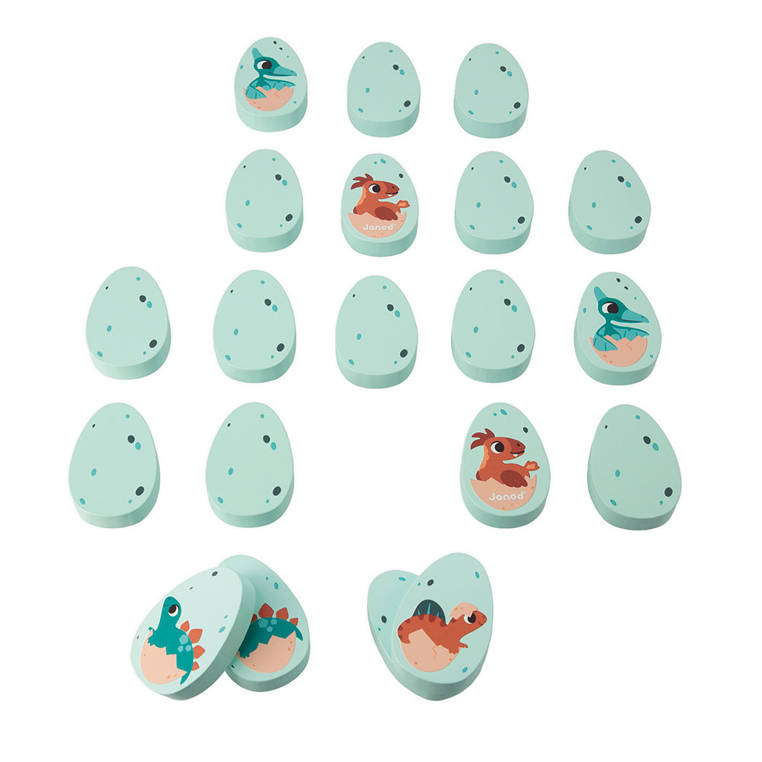 Drewniane memory, dinozaury, 20 elementów