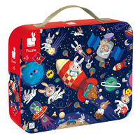 Janod Puzzle w walizce Rakieta kosmiczna 54 elementy 5+