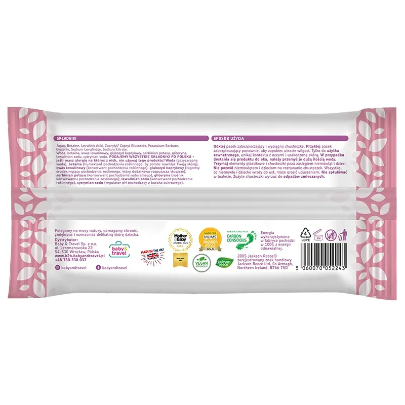 Chusteczki wodne, nawilżane, 56 sztuk