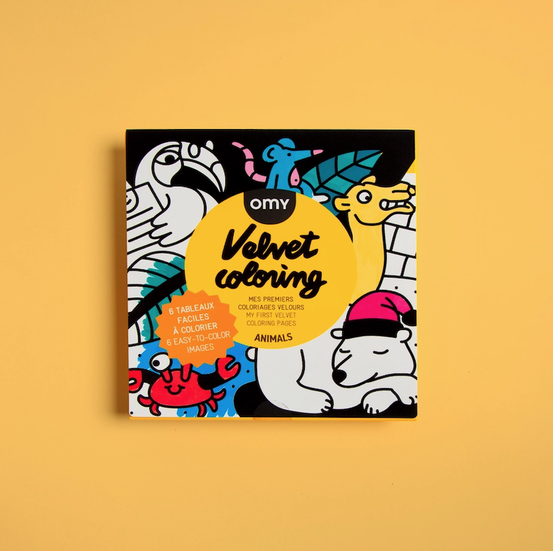 Zestaw 6 welwetowych kolorowanek - ZWIERZĘTA