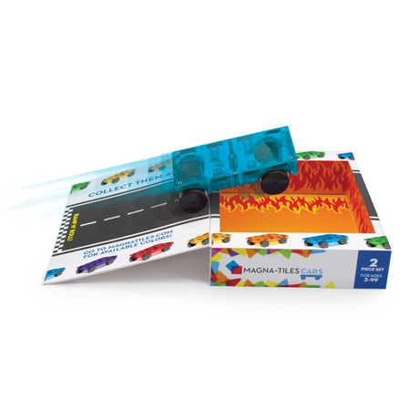 MAGNA-TILES® Zestaw do rozbudowy Cars 2 el. Pomarańczowy i Niebieski