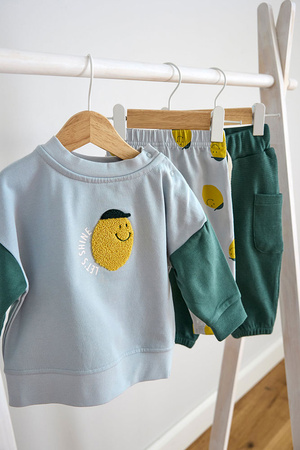 Sweter dla dzieci GOTS Lemon light blue 2-4 lata 98/104 - Lassig