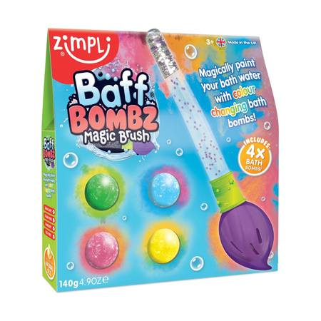 Kule do zabawy zestaw 4 szt. z pędzlem Baff Bombz Magic Brush 3+, Zimpli Kids