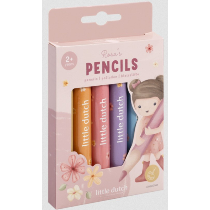  Little Dutch Drewniane, grube kredki Rosa & Friends