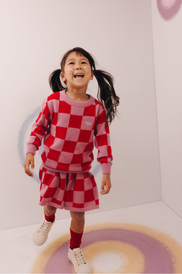 8 PINK CHECKER / SKIRT - 110-116