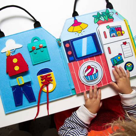 MONTESSORI MIĘKKA KSIĄŻKA AKTYWIZUJĄCA - MÓJ DZIEŃ