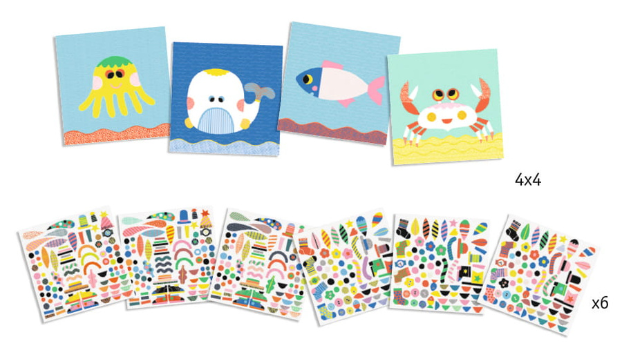 Zestaw art. z naklejkami MORSKIE STWORKI