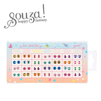 Kolczyki samoprzylepne, kryształki 3D, duży zestaw, 28 par