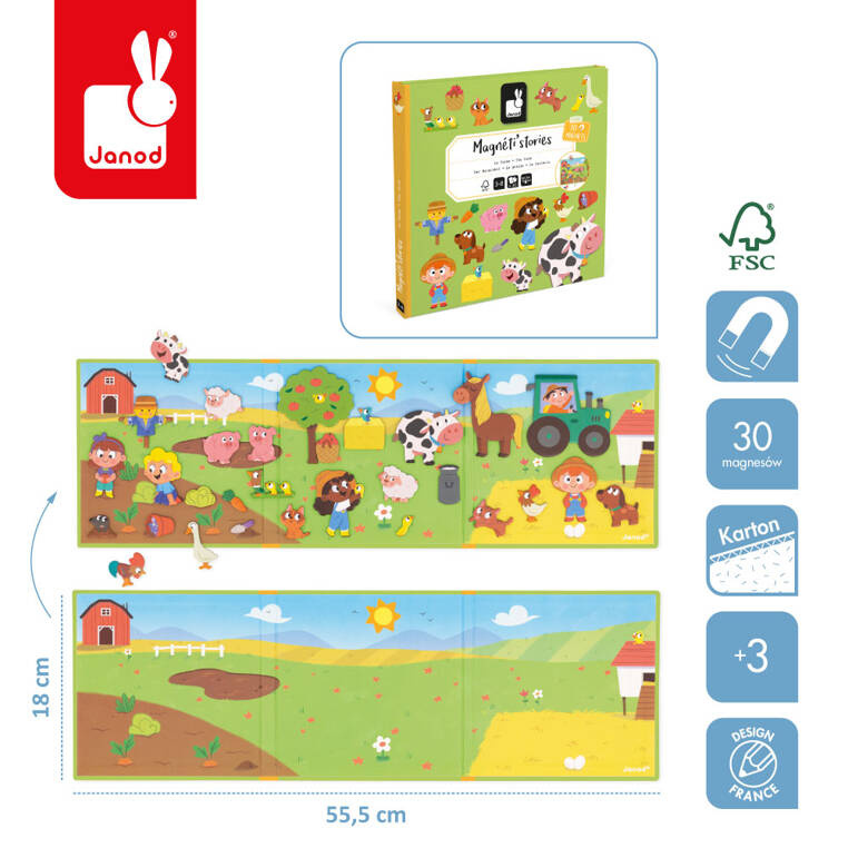 Magnetyczna układanka, farma, magneti'stories