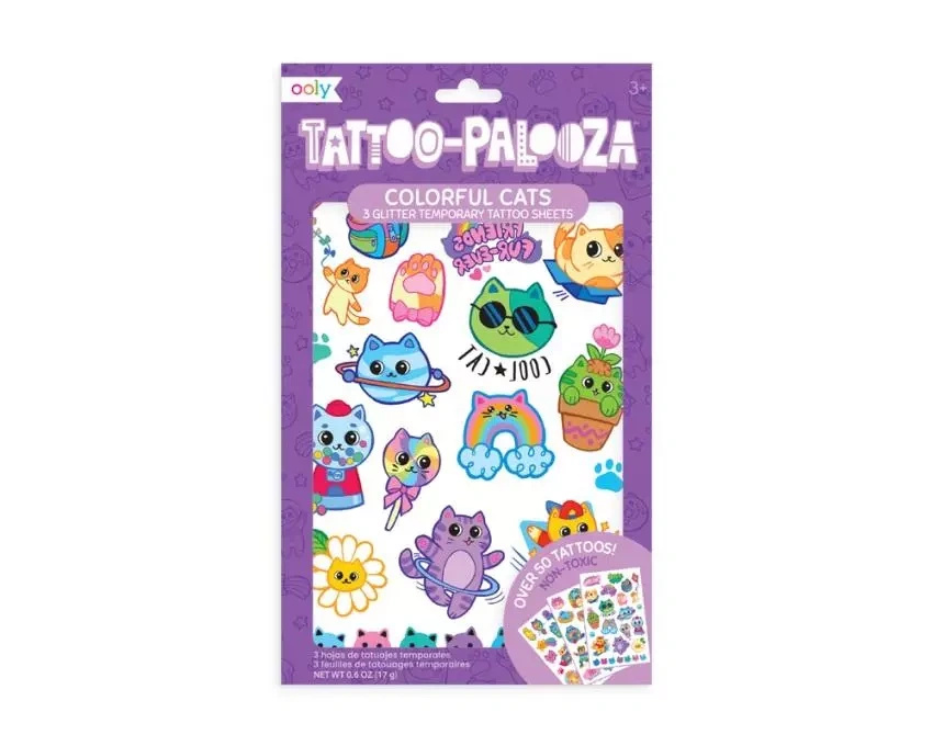 Tatuaże zmywalne Tattoo Palooza - Brokatowe Kot