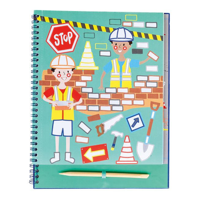 Na budowie, książeczka z błyszczącymi foliami do ozdabiania