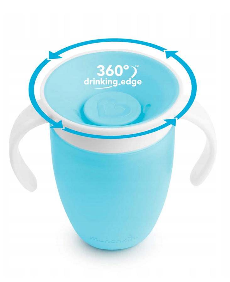 Munchkin Miracle 360° kubek treningowy z uchwytami, niebieski, 207 ml 
