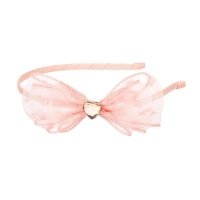 Souza! Opaska z kokardą i serduszkiem różowa Leah