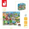 Janod Puzzle w walizce Miasto 36 elementów 4+