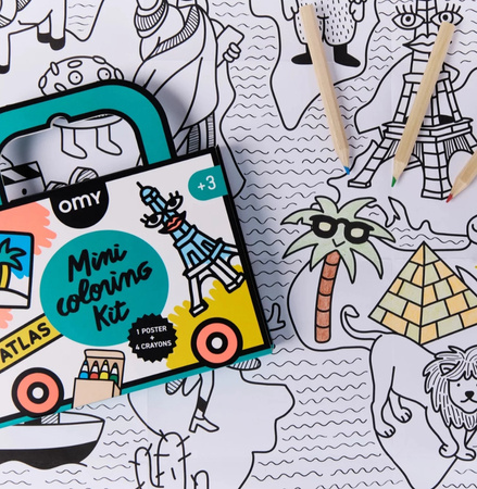 KIESZONKOWA KOLOROWANKA Z KREDKAMI - ATLAS