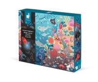 ŚWIECĄCE PUZZLE Z MINI LAMPKĄ UV OCEAN 24 ELEMENTY 3+