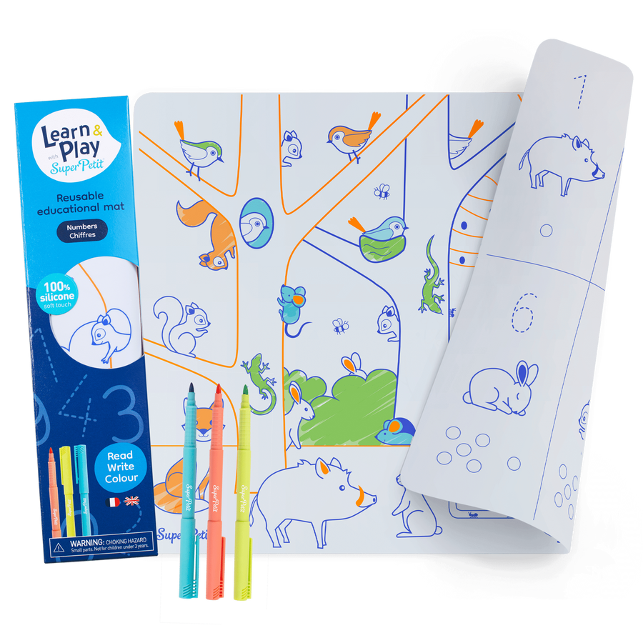 Super Petit Zestaw do kolorowania z silikonowa matą - Numerki