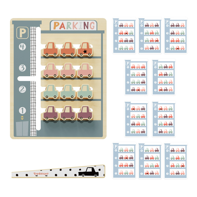 Drewniana układanka logiczna, parking