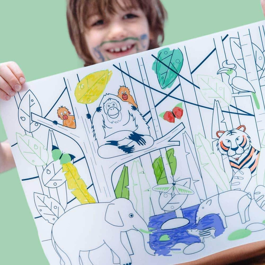 Super Petit Zestaw do kolorowania z silikonową matą -  Jungle