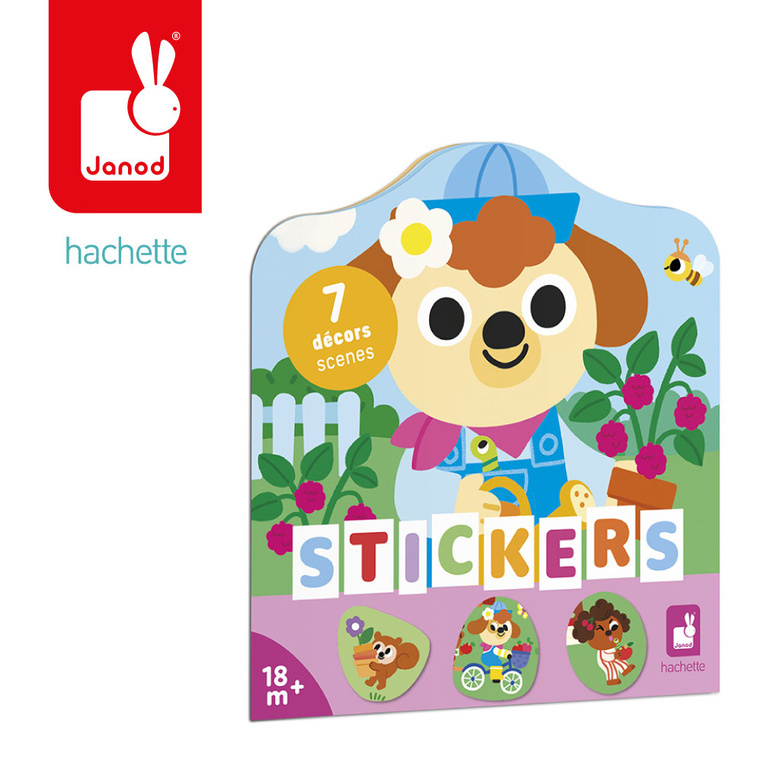 Janod Książeczka do wyklejania z naklejkami Ogród 18m