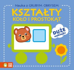 Nauka z grubym obrysem, kształty, koło i prostokąt