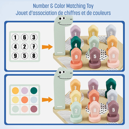 Gra do nauki kolorów i liczb Dino 36m+, Topbright