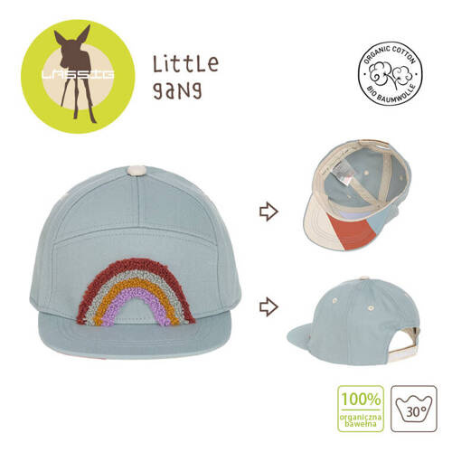 Czapka z daszkiem dziecięca Little Gang Rainbow light blue 1-2 lata