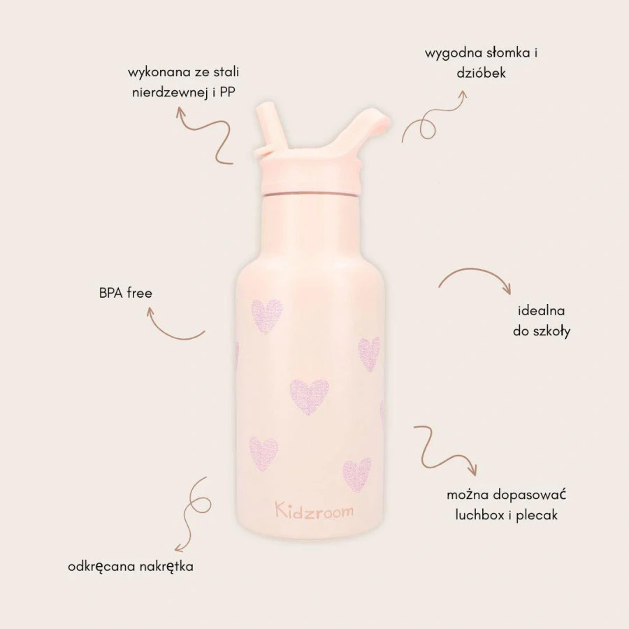 Butelka bidon 350 ml KIDZROOM Magical Heart
