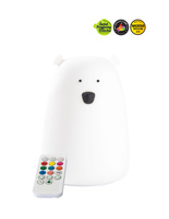 Miś duży, lampka silikonowa z pilotem, biała