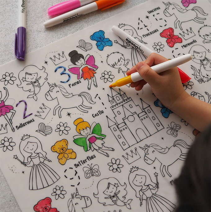 5 Duża Mata Silikonowa do Kolorowania A3 - Bajkowe Królestwo