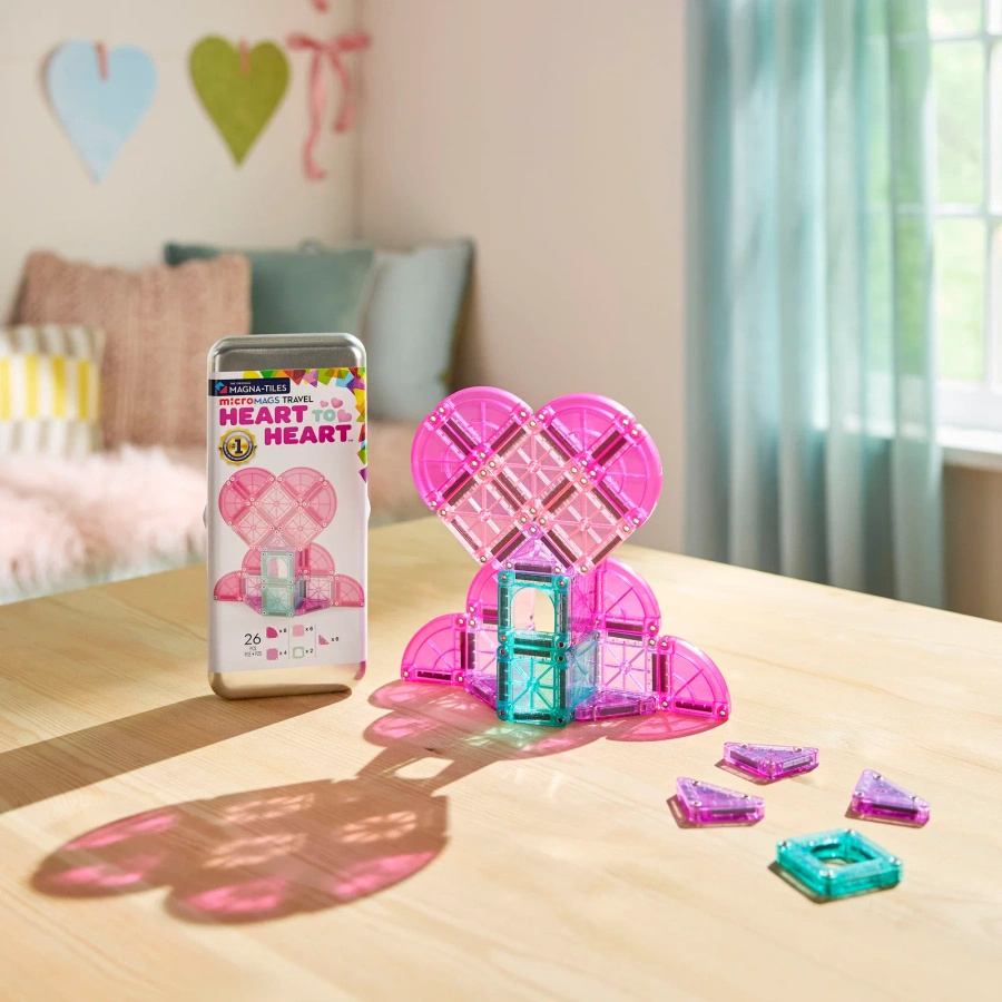 MAGNA-TILES® Klocki Magnetyczne microMAGS Heart to Heart Travel 26 el.