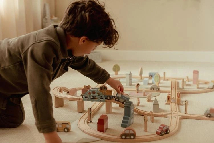 Little Dutch Drewniana kolejka XL - 113 elementów FSC - Little Dutch