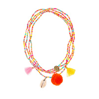 Souza! Poczwórny naszyjnik z koralików z zawieszkami wielokolorowy Sylvie