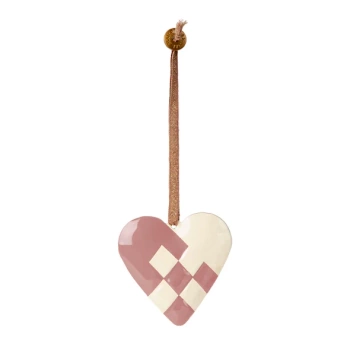 Dekoracja bożonarodzeniowa - Metal ornament, Braided heart - Light purple