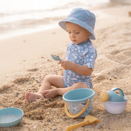 Little Dutch Dwustronny kapelusz przeciwsłoneczny Stripes Ocean Blue - rozm. 2