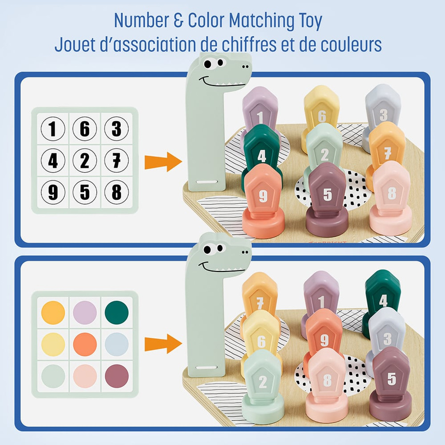 Gra do nauki kolorów i liczb Dino 36m+, Topbright