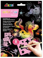 Wydrapywanki z szablonami - Jednorożec