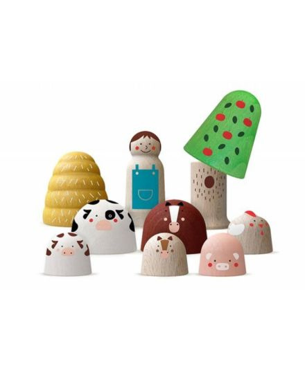 Drewniana układanka - figurki - Mój Drewniany Świat Farma | Londji