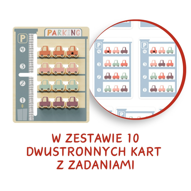 Drewniana układanka logiczna, parking