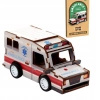 Drewniane mini Puzzle 3D z napędem, ambulans