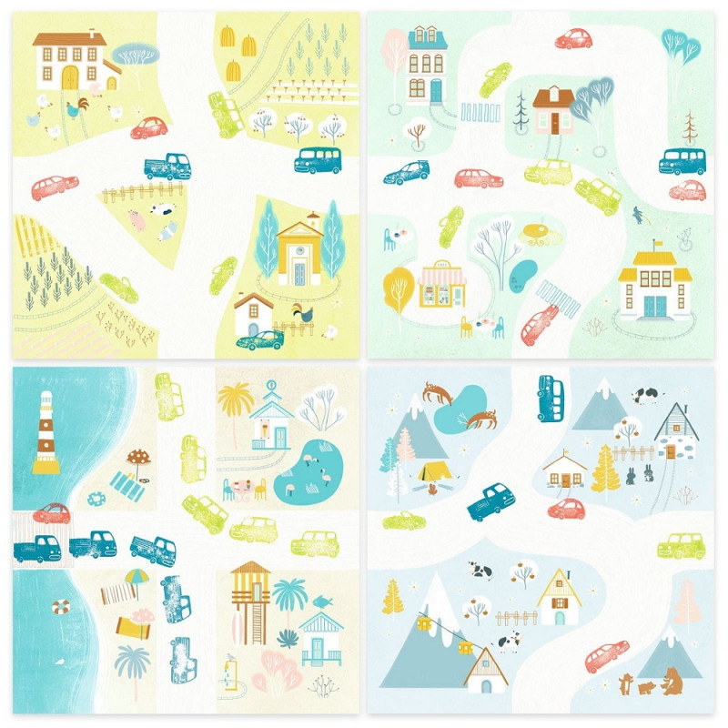 Zestaw art. malowanie stempelkami POJAZDY