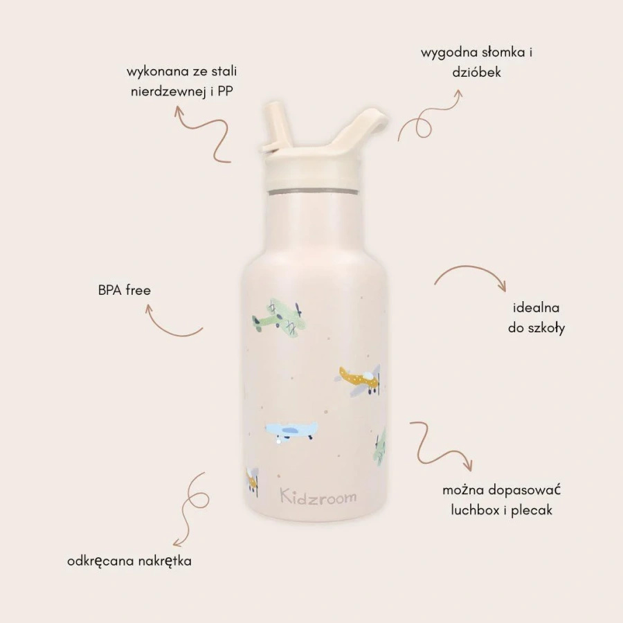 Butelka bidon 350 ml KIDZROOM Small Aeroplane