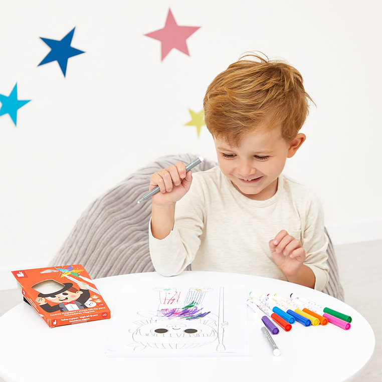 Janod Magiczne flamastry zmieniające kolor 10 kolorów 3+ 