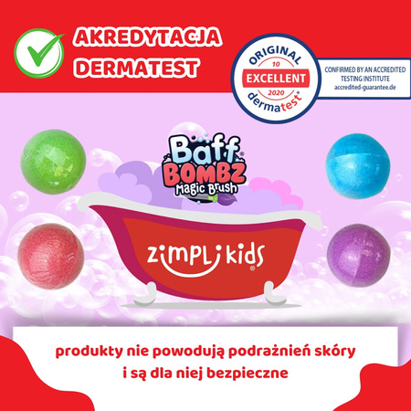 Kule do zabawy zestaw 4 szt. z pędzlem Baff Bombz Magic Brush 3+, Zimpli Kids