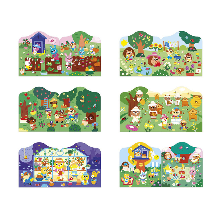 Janod Książeczka do wyklejania z naklejkami Ogród 18m